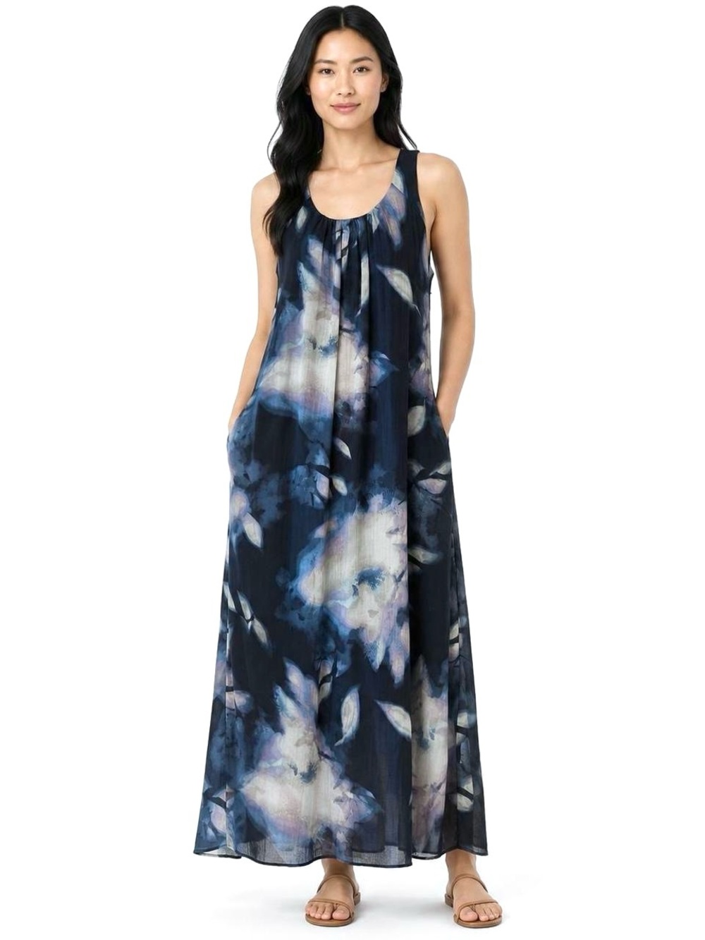 Simply Vera Vera Wang NWT Watercolor Floral Lyocell Maxi Dress PS